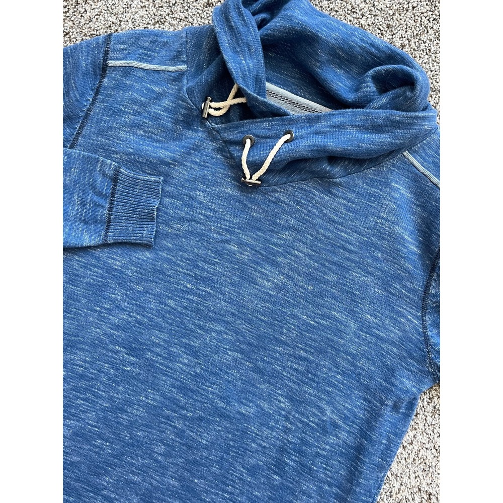 Tom Tailor Mens Blue Marled Cowl Neck Drawstring‎ Pullover Sweater Size M